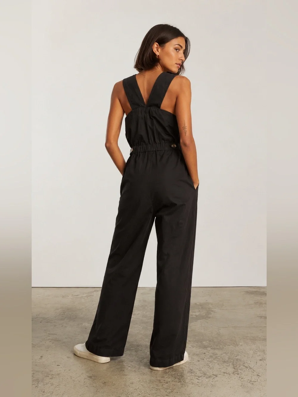 NWT Everlane The Fatigue Apron Jumpsuit Black